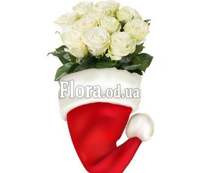 Bouquet of white roses for the New Year