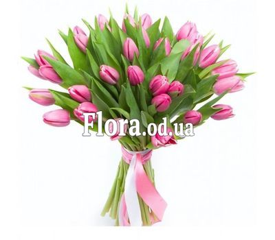 Bouquet of 35 pink tulips