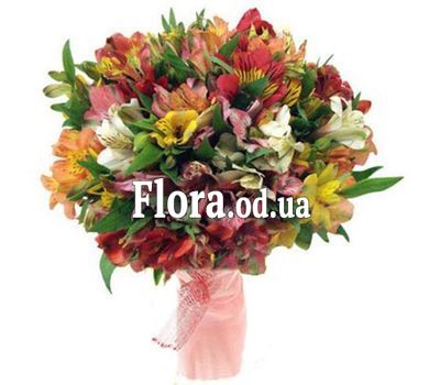 Bouquet of 45 multi-colored alstromeries