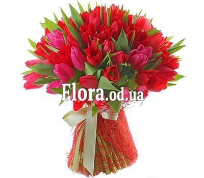 Bouquet of 51 red tulips