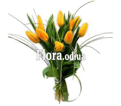 Букет из 9 желтых тюльпанов