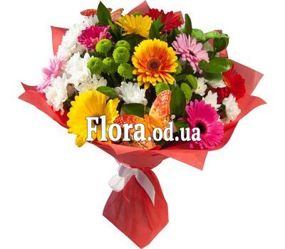 Букет из гербер и хризантем