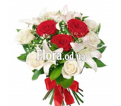 Bouquet of lilies and irises