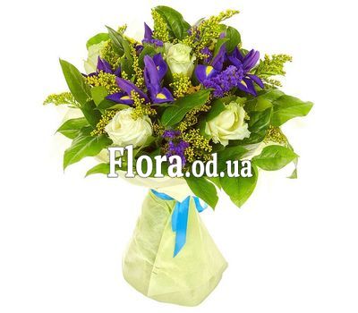 Bouquet of roses and irises