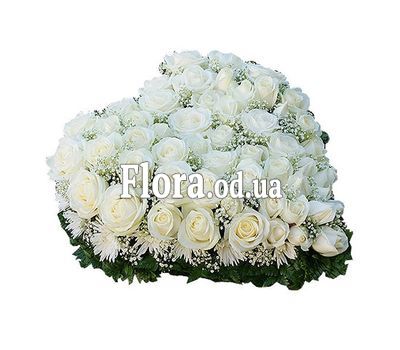 Composition heart from 51 roses