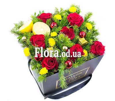 Composition in a square box for the New Year