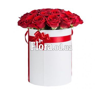 Red roses in a box