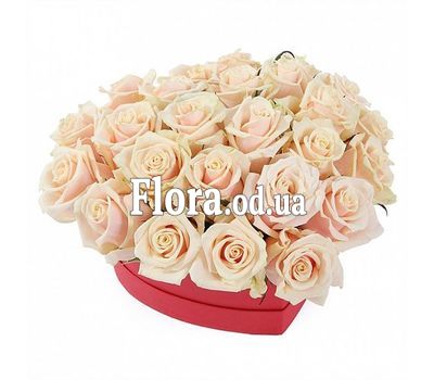 Cream roses in a box