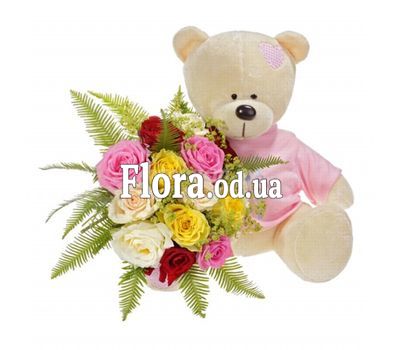 Teddy bear with flowers Teddy bear with flowers