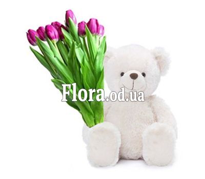 Мишка с тюльпанами Мишка с тюльпанами
