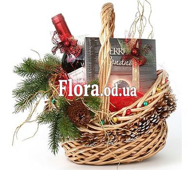Christmas basket with food