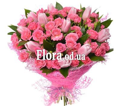 Оригинальный букет с тюльпанами