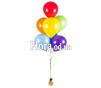 7 multi-colored balloons