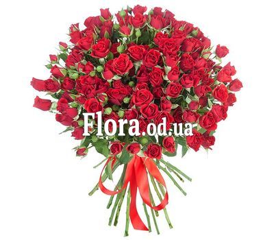 Bouquet of 17 bush red roses