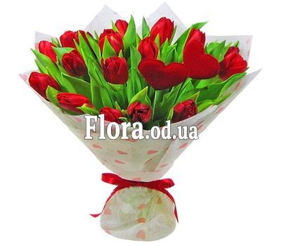 Букет из 21 красного тюльпана