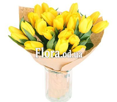 Букет из 21 желтого тюльпана