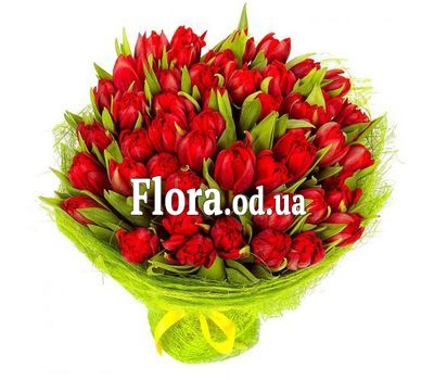 Букет из 35 красных тюльпанов