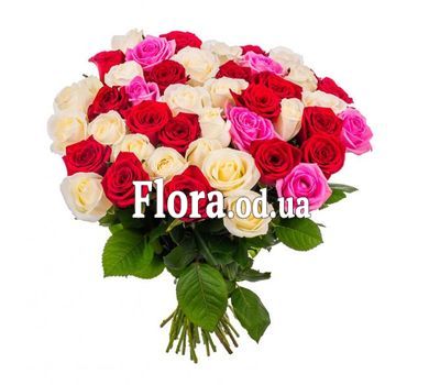 Букет из 35 разноцветных роз