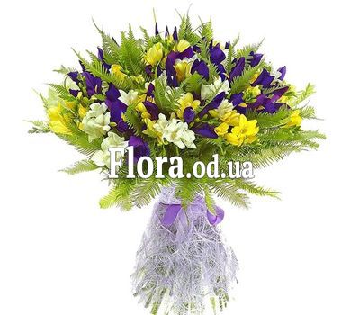 Букет з фрезій і ірисів