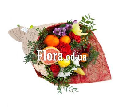 Bouquet from fruit with pomegranate