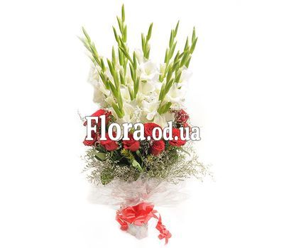 Букет из роз и гладиолусов