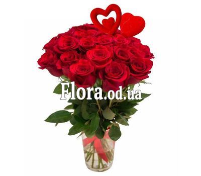 Букет роз с сердцами