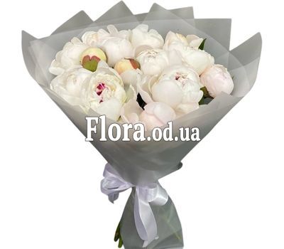 Bouquet of 15 white peonies