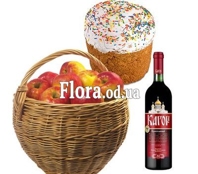 Basket with apples for Easter