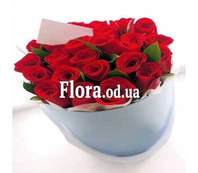 Red roses in a box
