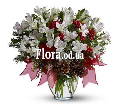New Year bouquet of flowers from alstroemeria