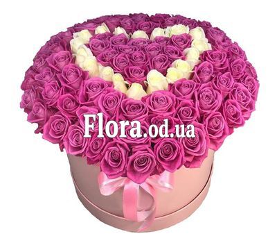Heart of 101 roses in a box