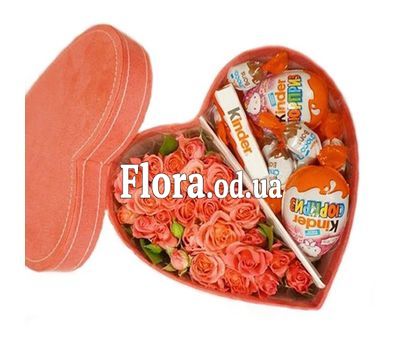 Sweets and flowers in a box