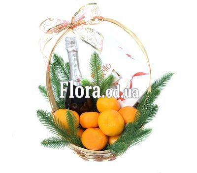 Asti Martini и мандарины в новогодней корзине