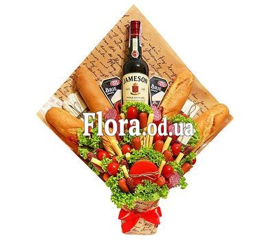 Bouquet for a man with whiskey