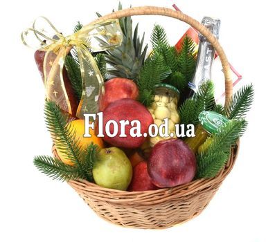 Корзина с шампанским на Рождество