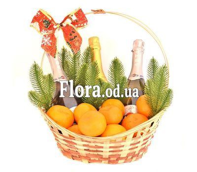 Подарочная новогодняя корзина шампанского