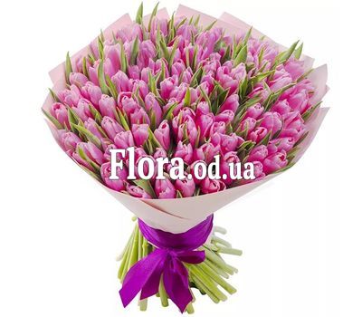 Bouquet of 101 pink tulips