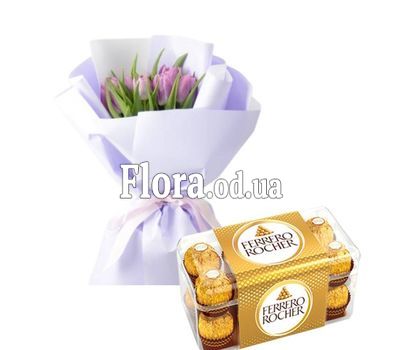 9 tulips with Ferrero Rocher