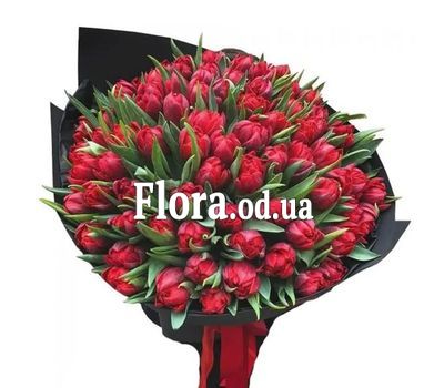 Bouquet of 101 red tulips