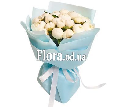 25 белых пионов